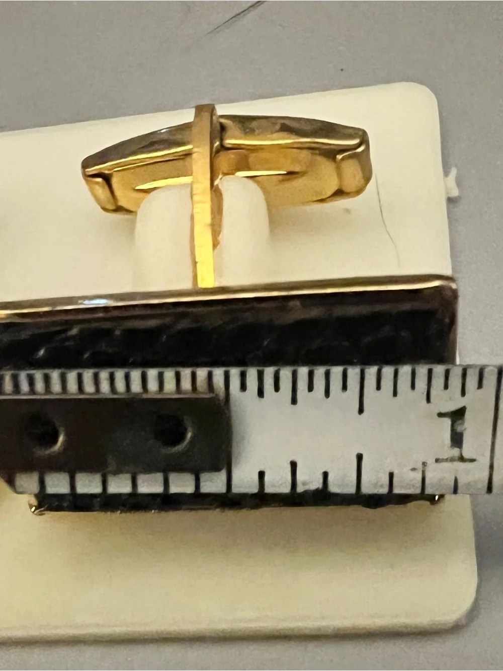 Gold and Black Rectangular Cufflinks - Classic Men's Accessory